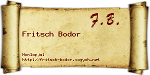 Fritsch Bodor névjegykártya